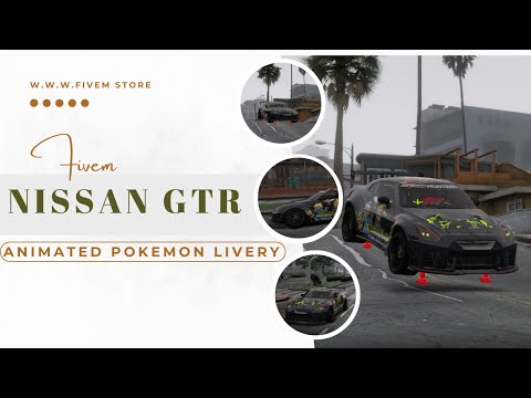 [FiveM Car] Fivem Nissan GTR Animated Pokemon Livery for fivem servers