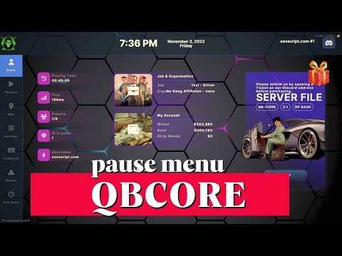 pause menu qbcore System For QBCore Server