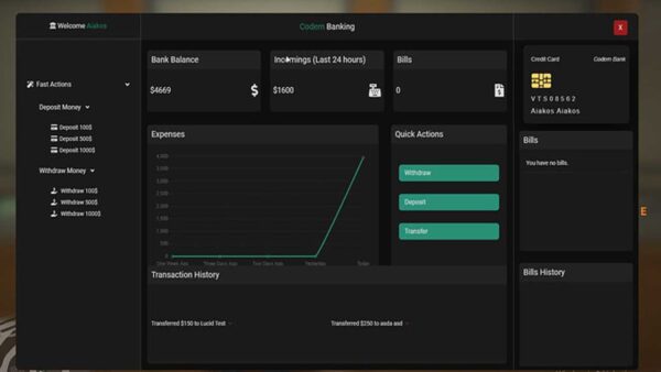 Discover the convenience of ESX Banking | Esay and simpel esx banking script for fivem, an easy and simple ESX banking script for FiveM.