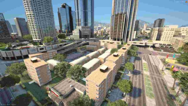 Dive into the immersive world of Fivem with the Hood with Office and Ground Mod. Explore the dynamic landscape of urban life,