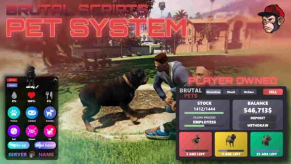 This Fivem Pets system+K9 is compatible with every role play server, since you have to take care of your dog. With the K9 dog the cops can play