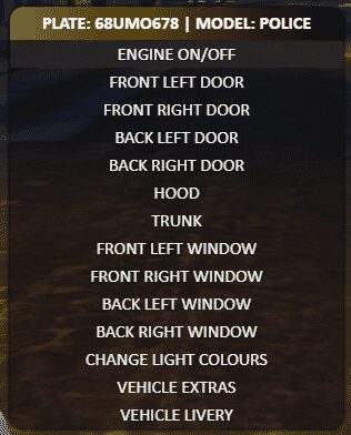 The Fivem Vehicle Options Menu System V1 offers a comprehensive set of tools and features for customizing and enhancing your vehicles in your Fivem server.