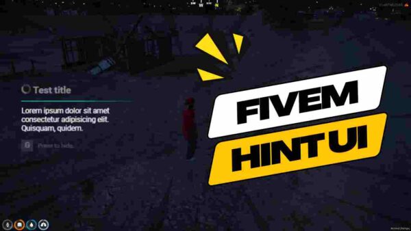 The FiveM Hint UI is a versatile user interface tool designed to enhance the player experience by providing contextual hints and during gameplay.