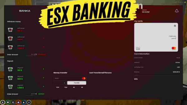 Learn how to efficiently manage your virtual money with the FiveM ESX banking system. Secure transactions and easy access to funds!