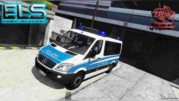 Enhance your Fivem experience with the Mercedes Benz Sprinter Polizei RLP mod. Bring authentic law enforcement action to your game!