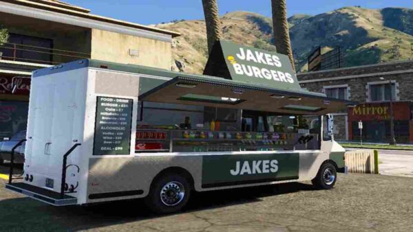 Satisfy your cravings with the Fivem Jakes Burger Van. Discover mouthwatering burgers and how this van spices up your virtual adventures!