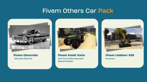 Explore the Fivem Others Car Pack featuring a variety of unique and diverse vehicles to boost your server’s gameplay. Download now for endless fun!