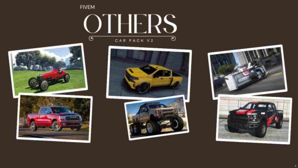 Explore Fivem Others Car Pack V2! Add unique, high-quality vehicles to your Fivem server for an enhanced and immersive gaming experience.