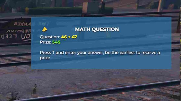 Simplify server security with the FiveM Math Question Script. Engage users while keeping bots out. Easy to use and highly effective!